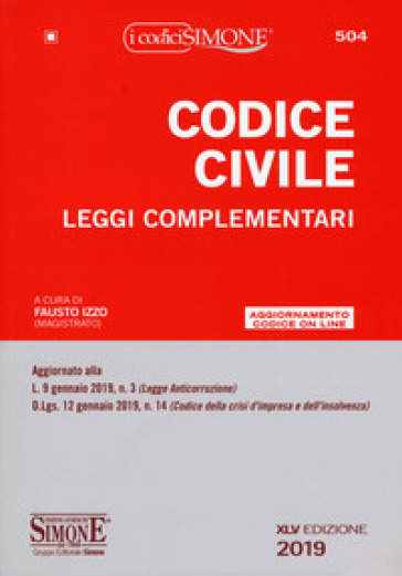 Codice civile. Leggi complementari. Con aggiornamento online