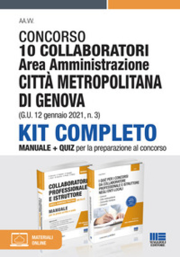 Concorso 10 collaboratori Area amministrazione Città metropolitana di Genova (G.U. 12 genn...