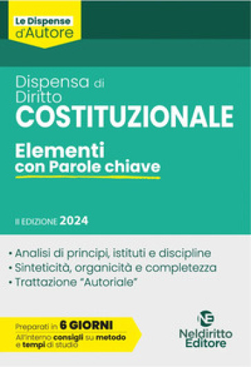 Dispensa di diritto costituzionale. Elementi con parole chiave