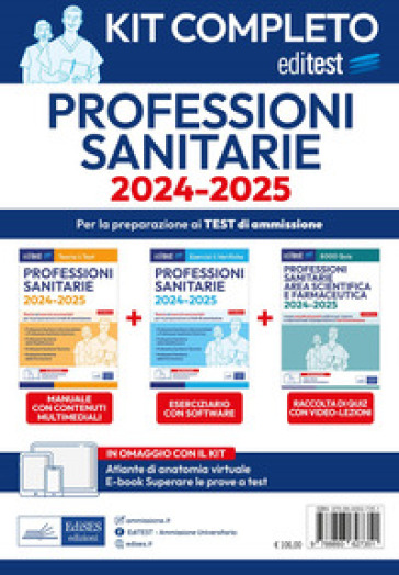 Kit completo test professioni sanitarie 2024 - 2025. Con software di  simulazione - - Libro - Mondadori Store