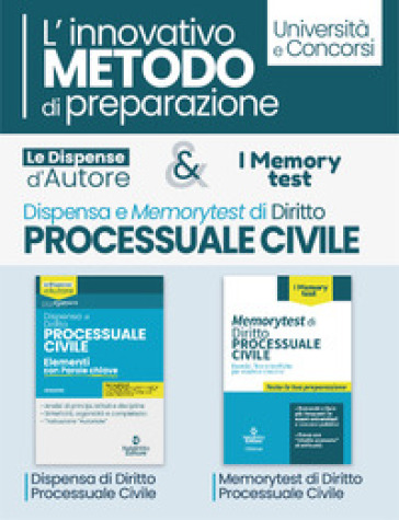 Kit dispensa d'autore: Diritto processuale civile-Memorytest di diritto processuale civile...