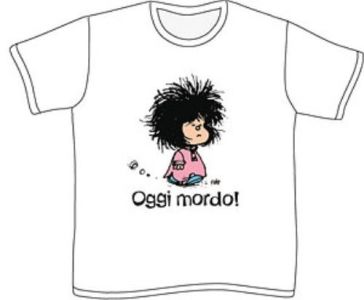 Oggi mordo. Mafalda (t-shirt femminile manica corta, tg. M, colore bianco)  - - idee regalo - Mondadori Store
